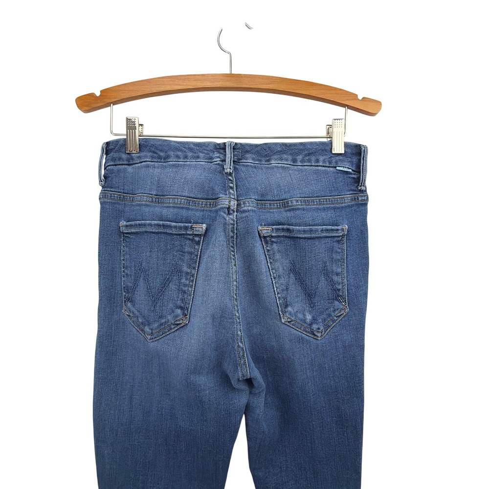 Mother High Waisted Looker Crop Skinny Jeans Pardon My French Blue Size 29 - Picture 8 of 15